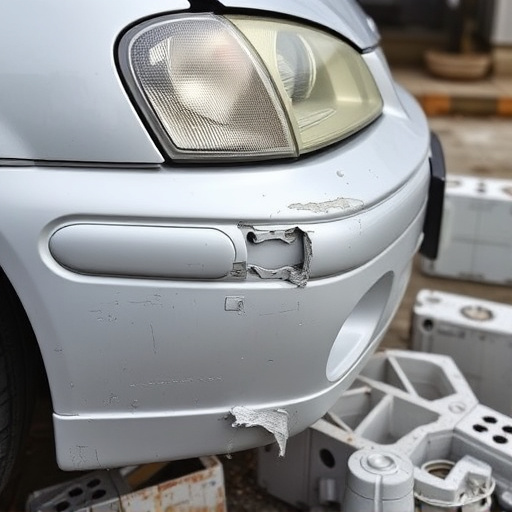 damaged car bumper