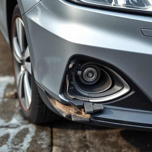 damaged car bumper