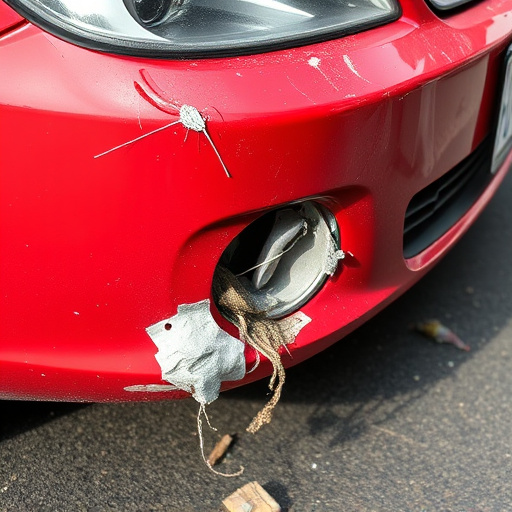 damaged car bumper