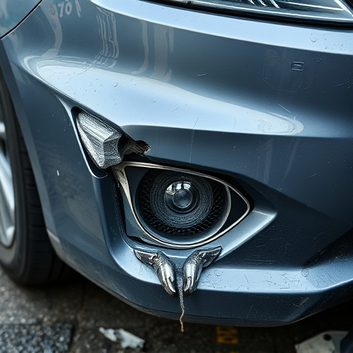 damaged car bumper