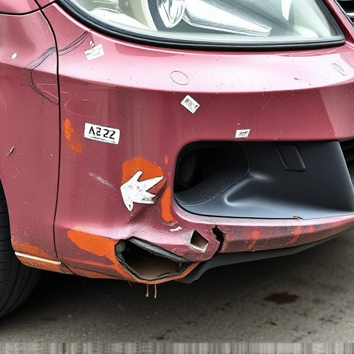 damaged car bumper