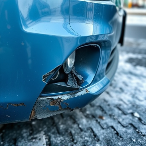 damaged car bumper