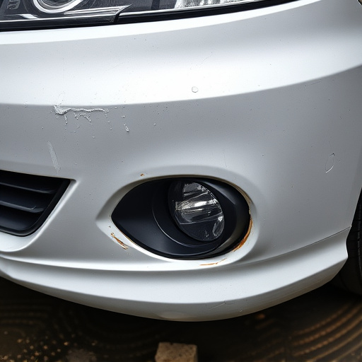 damaged car bumper