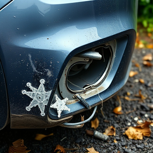 damaged car bumper