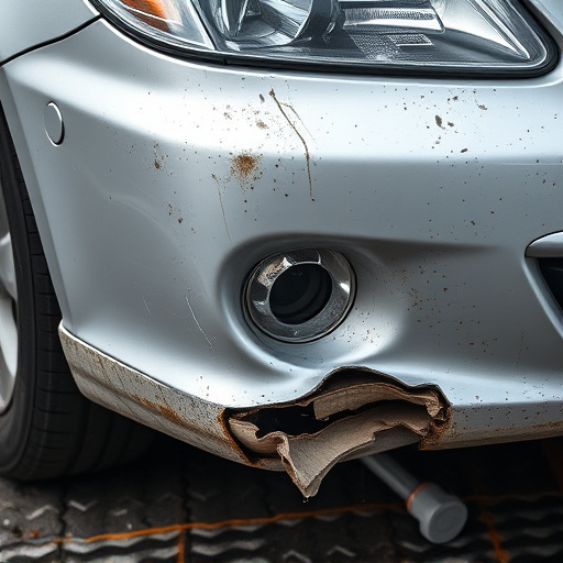 damaged car bumper