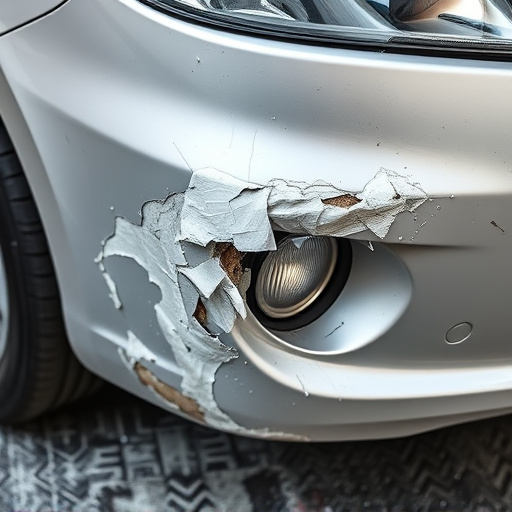 damaged car bumper