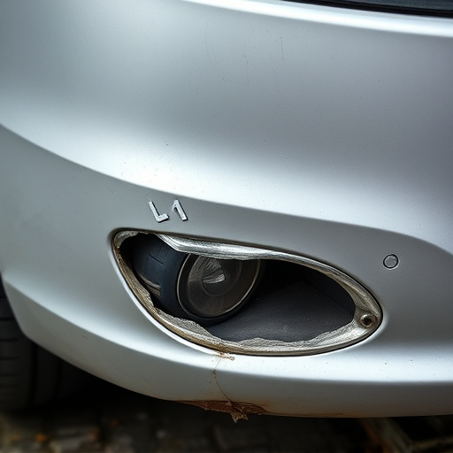 damaged car bumper