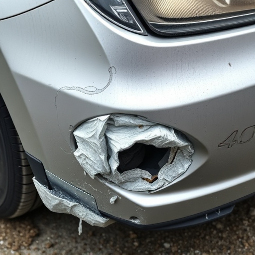 damaged car bumper