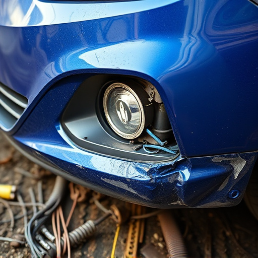 damaged car bumper