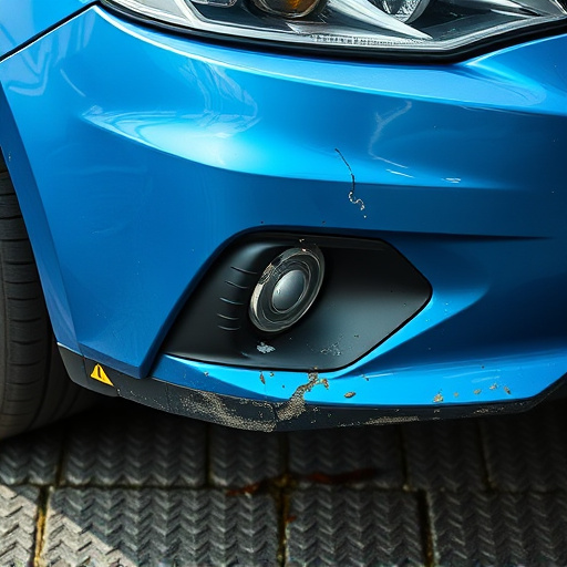 damaged car bumper
