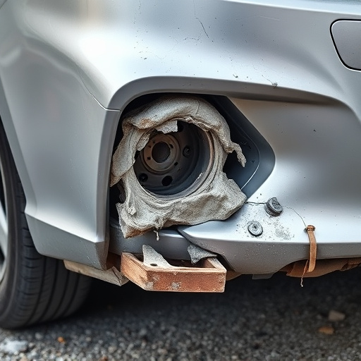 damaged car bumper