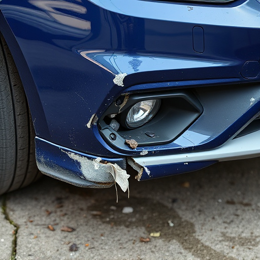 damaged car bumper