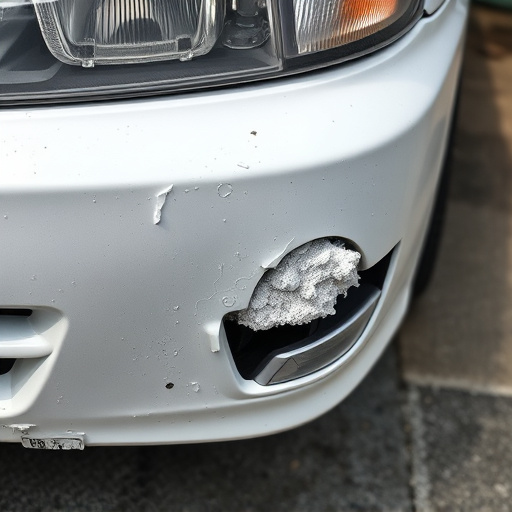 damaged car bumper