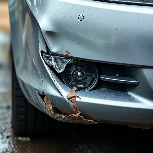 damaged car bumper