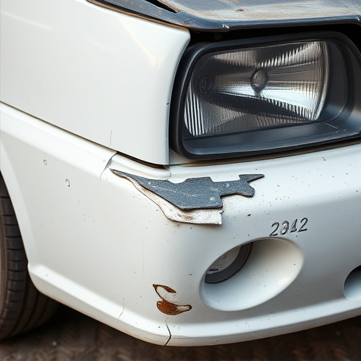 damaged car bumper