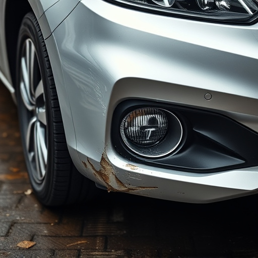 damaged car bumper