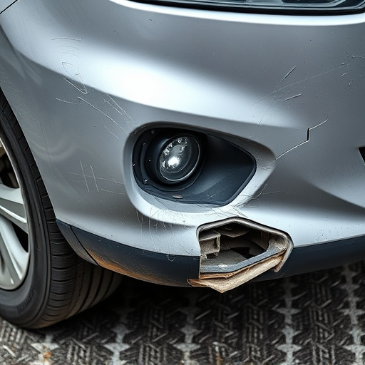 damaged car bumper