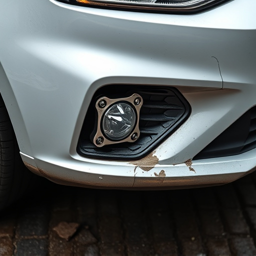 damaged car bumper