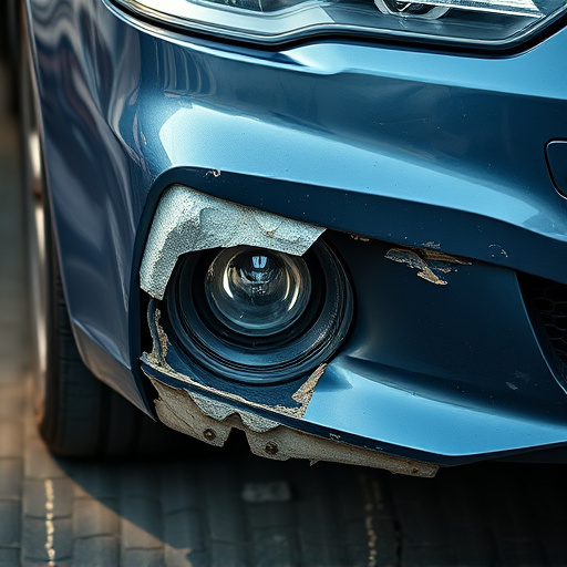damaged car bumper