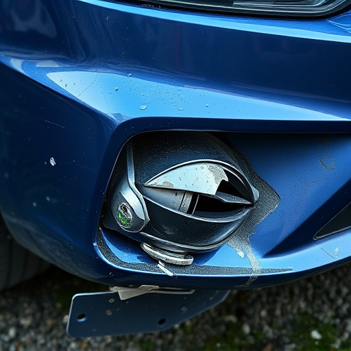 damaged car bumper