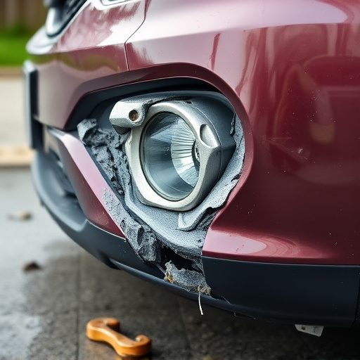 damaged car bumper