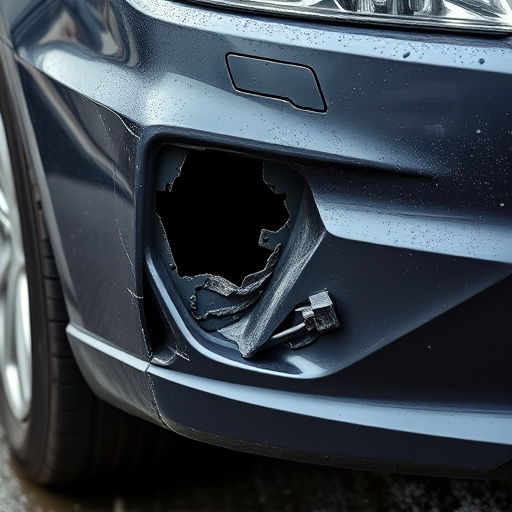 damaged car bumper