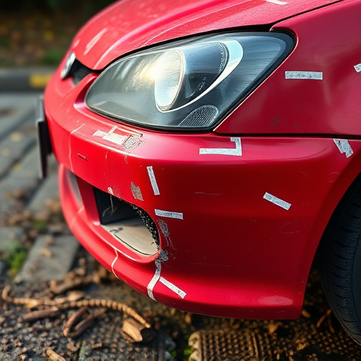 damaged car bumper