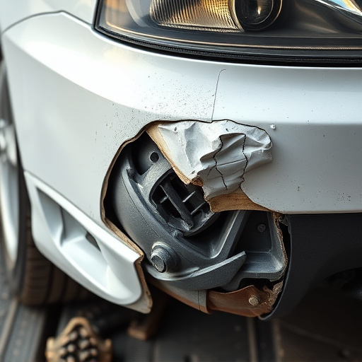 damaged car bumper