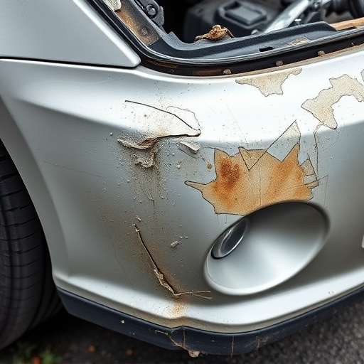damaged car bumper