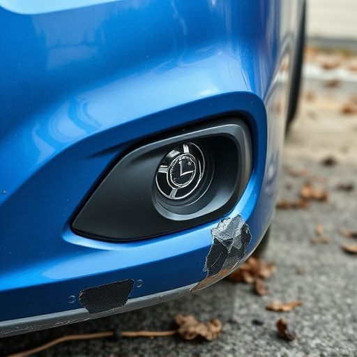 damaged car bumper