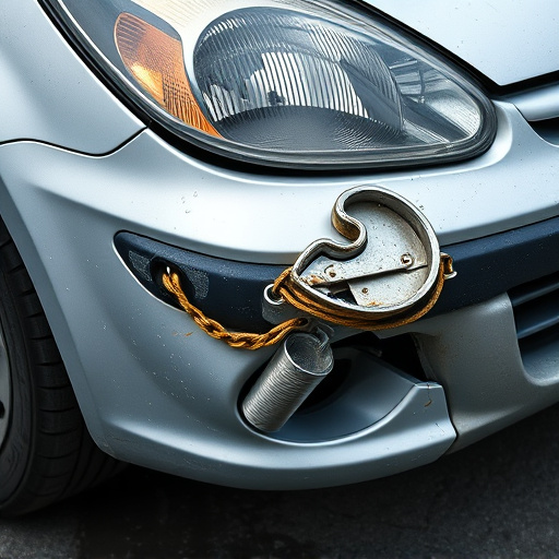 damaged car bumper