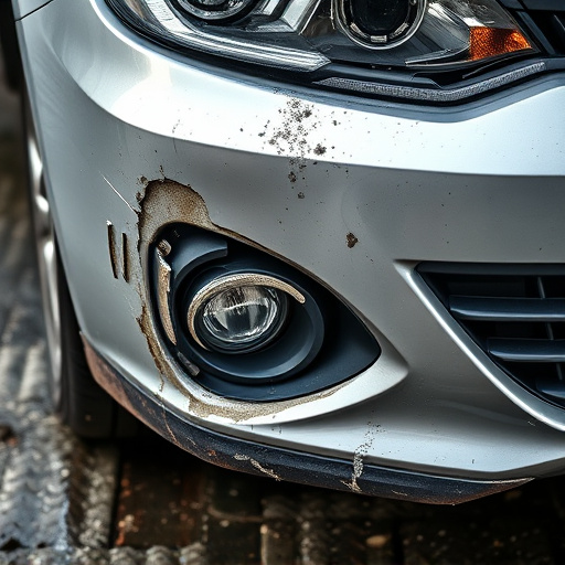 damaged car bumper