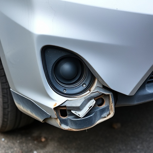 damaged car bumper