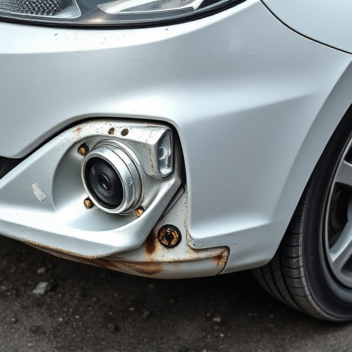 damaged car bumper