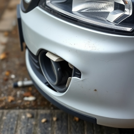 damaged car bumper