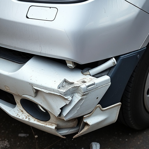 damaged car bumper