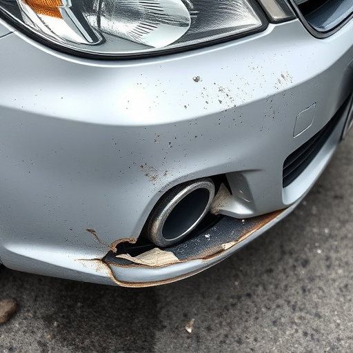 damaged car bumper