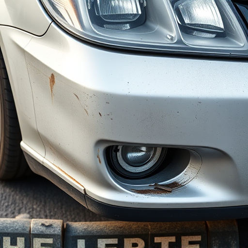 damaged car bumper
