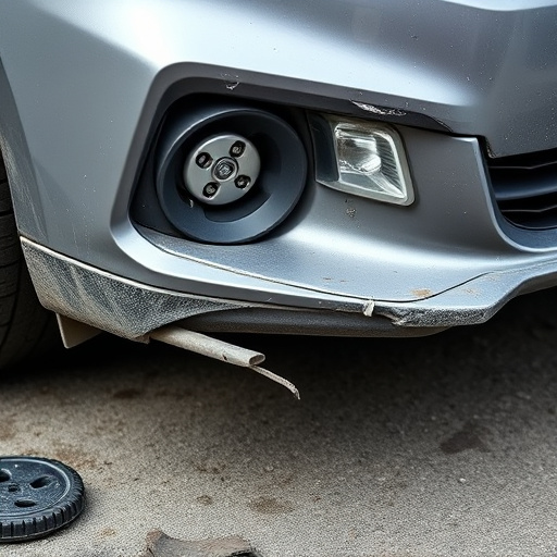 damaged car bumper