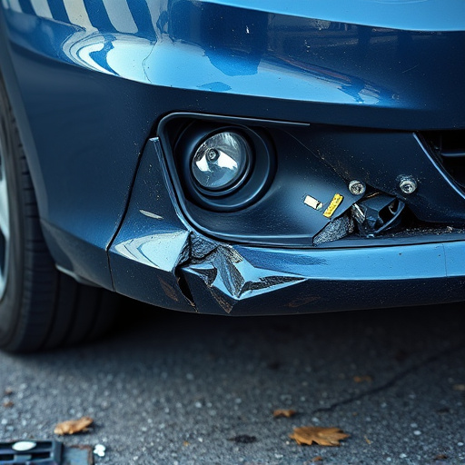 damaged car bumper