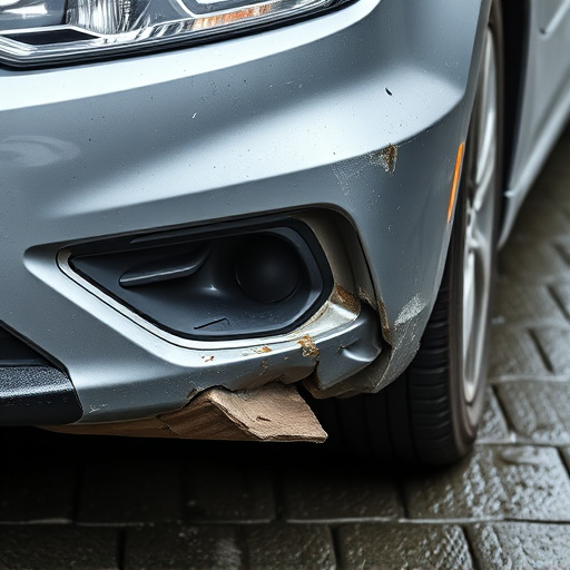 damaged car bumper