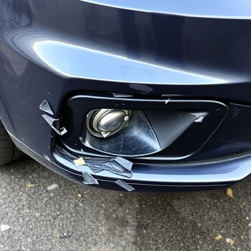 damaged car bumper