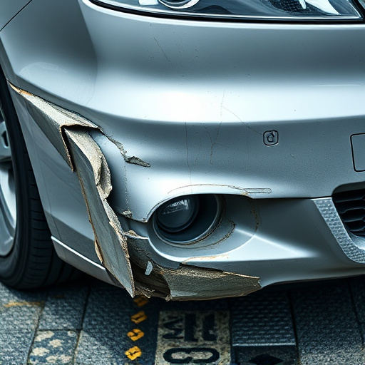 damaged car bumper