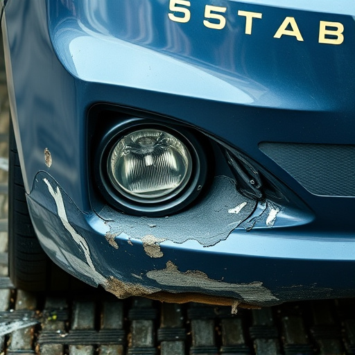 damaged car bumper