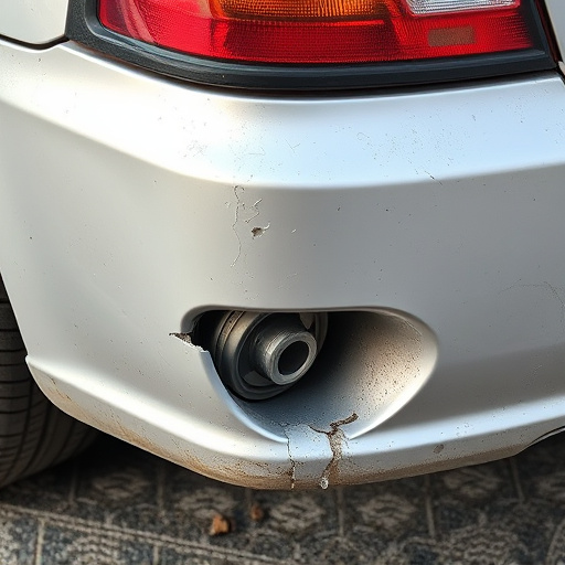 damaged car bumper