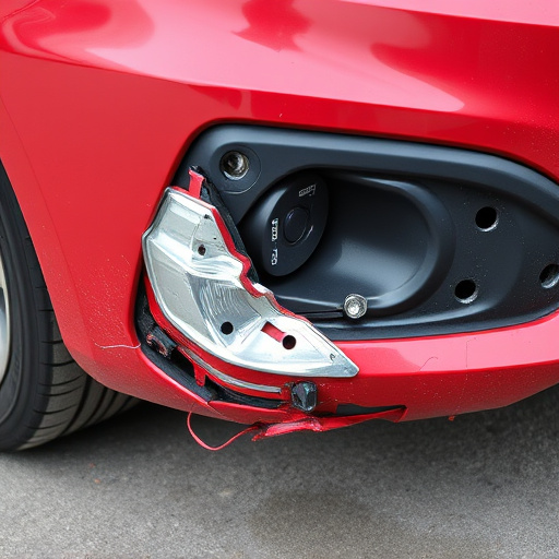 damaged car bumper