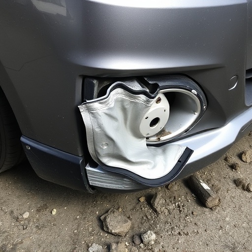 damaged car bumper