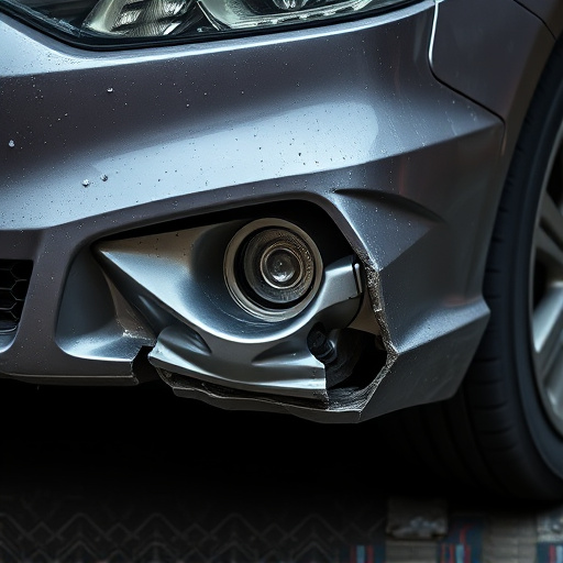 damaged car bumper