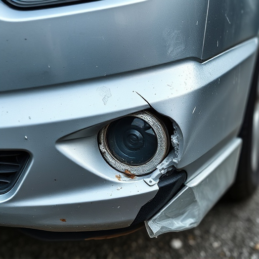 damaged car bumper