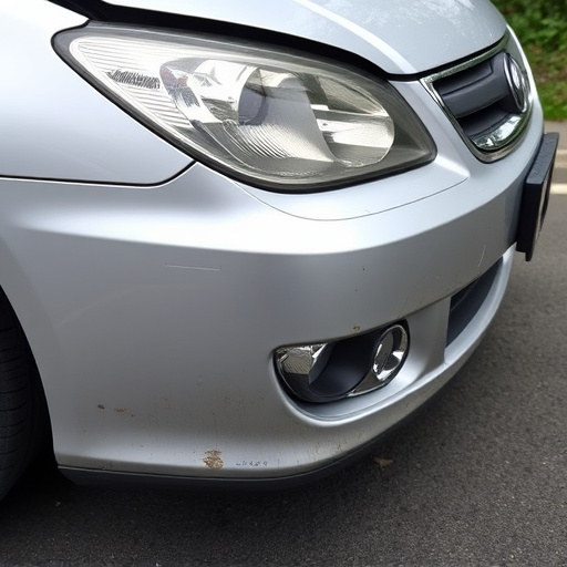 damaged car bumper